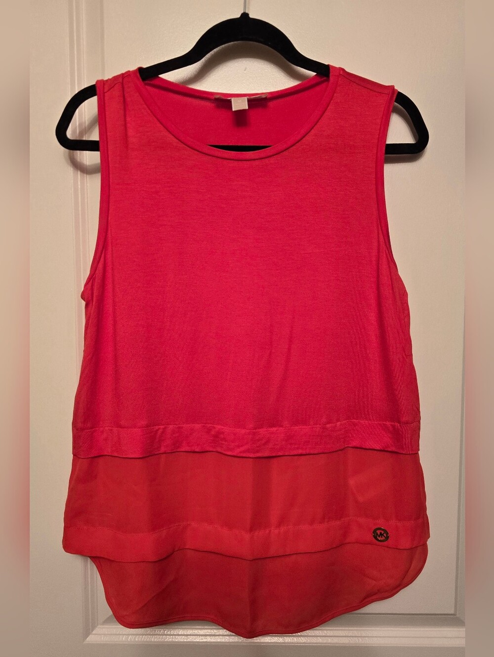 Michael Kors Women's Sleeveless Layered Tank Top - Pink Size M